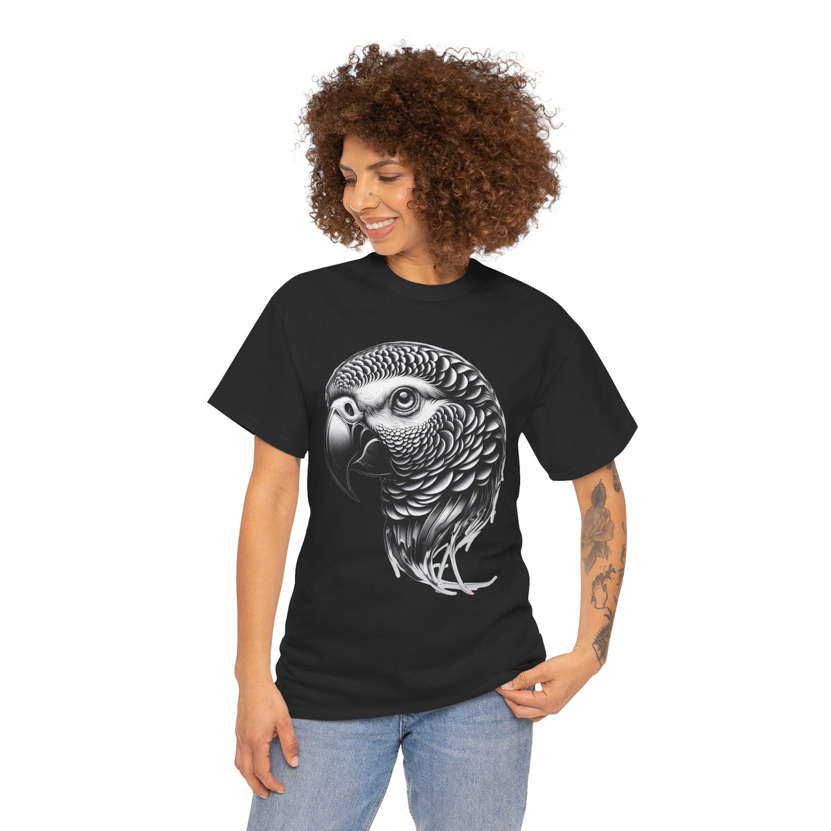 African Grey -  Kryptonite T-Shirt | Kryptonite Black Unisex Tee, S-4XL