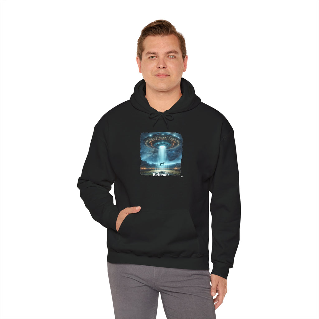 UFO Believer - Kryptonite Hoodie | Kryptonite Black Unisex Tee, S-4XL