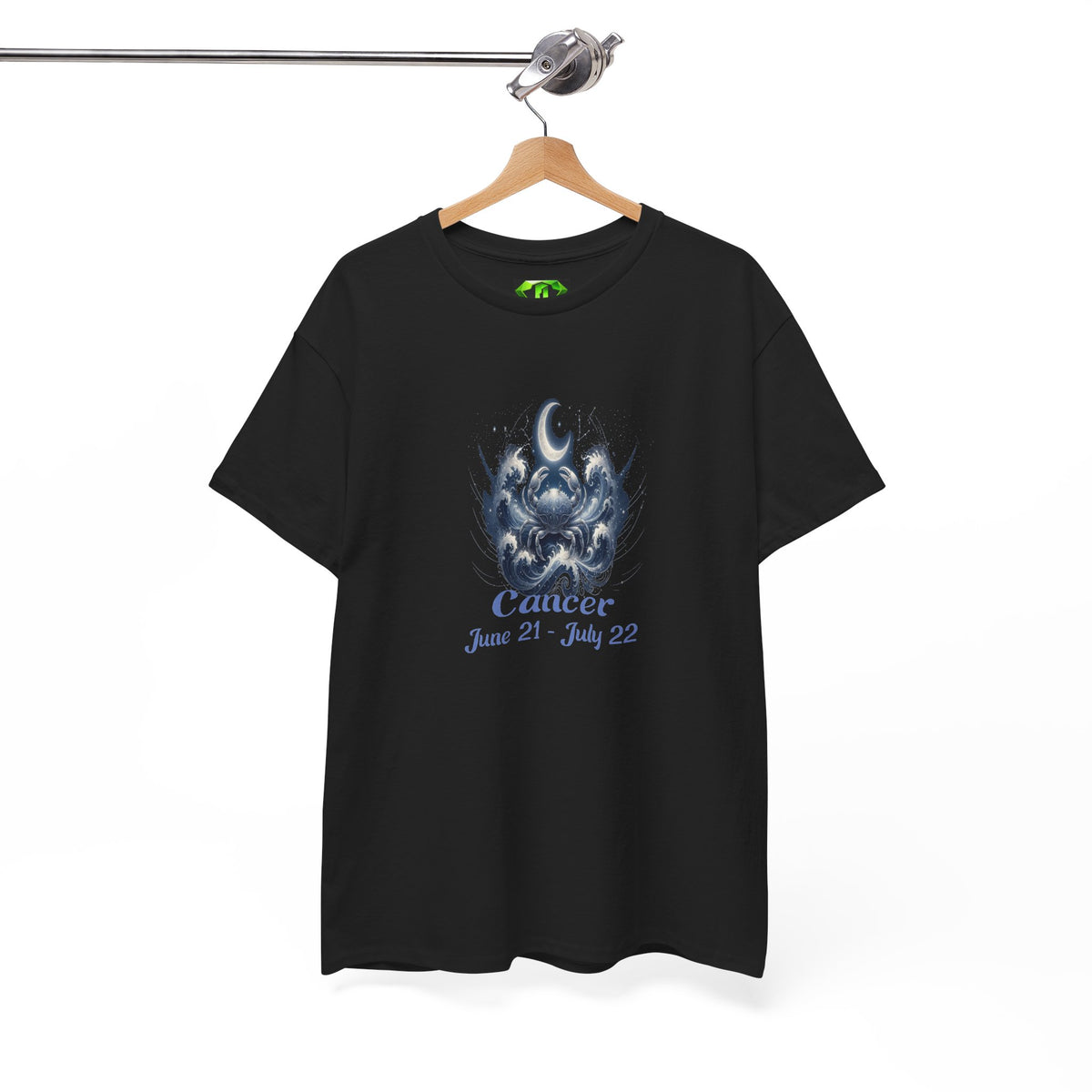 Zodiac Cancer Astrology Crest Moon & Waves - Kryptonite T-Shirt | Kryptonite Black Unisex Tee, S-4XL