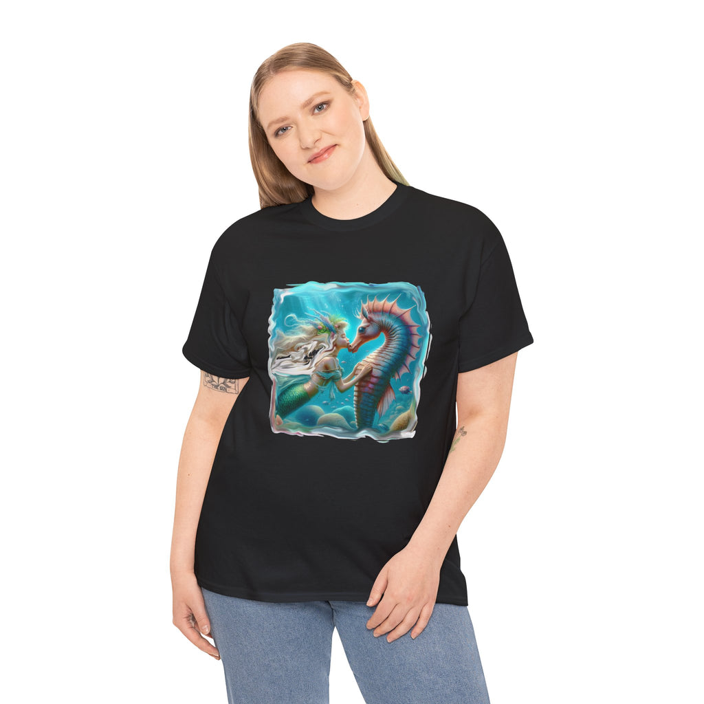 Kissing Seahorse -  Kryptonite T-Shirt | Kryptonite Black Unisex Tee, S-4XL
