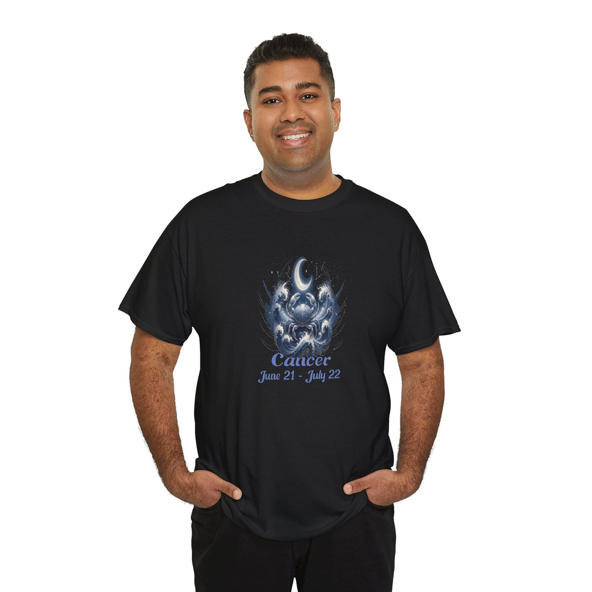 Zodiac Cancer Astrology Crest Moon & Waves - Kryptonite T-Shirt | Kryptonite Black Unisex Tee, S-4XL