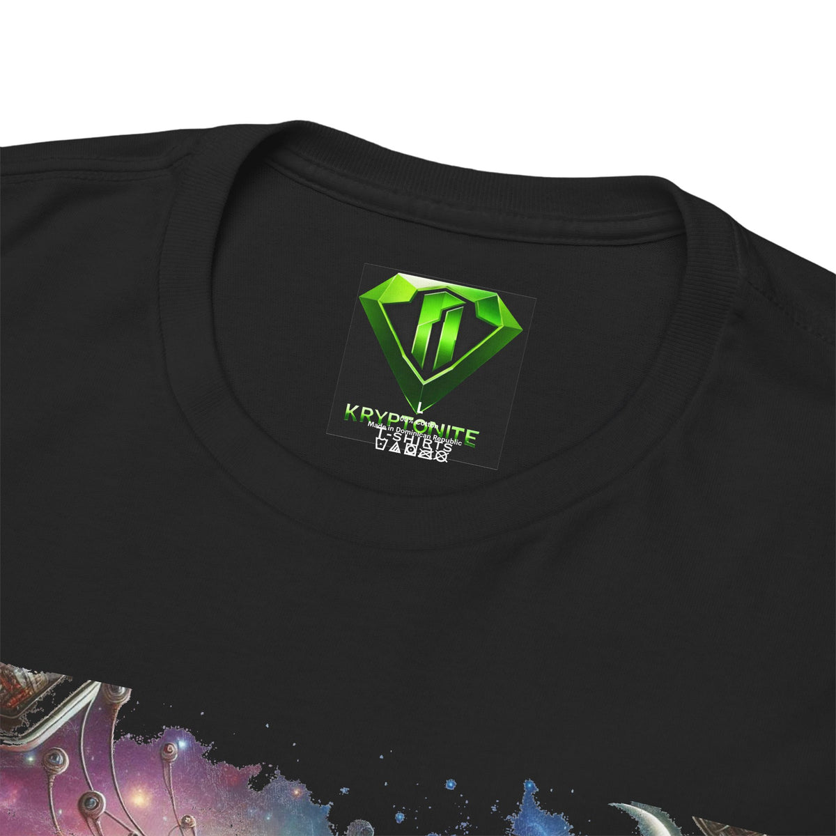 Plugged In - Kryptonite T-Shirt | Cosmic Cyborg Galaxy Graphic Unisex Tee, S-4XL