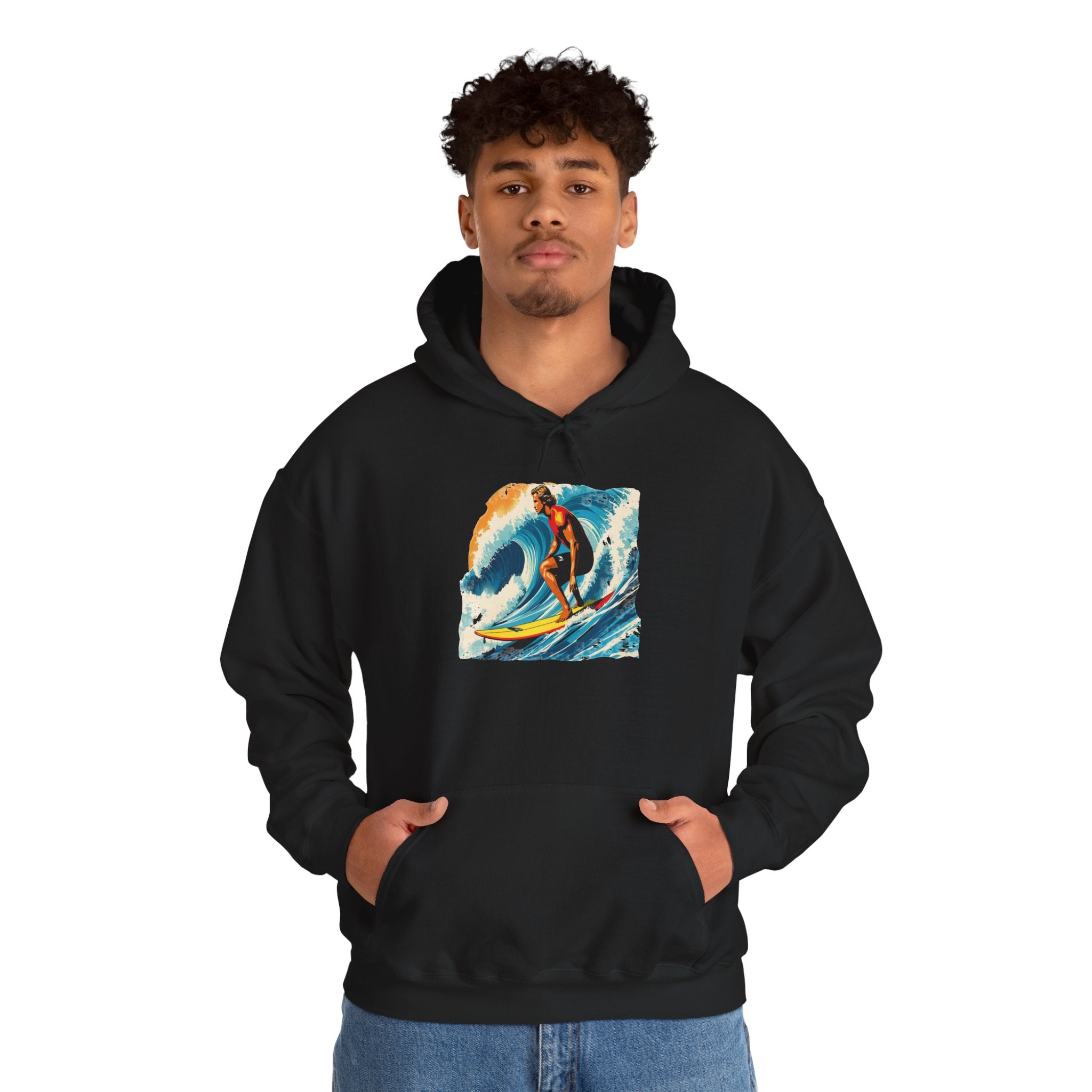 Retro Rider - Surfer Hoodie — Kryptonite Hoodies | Kryptonite Black Unisex Hoodie, S-4XL