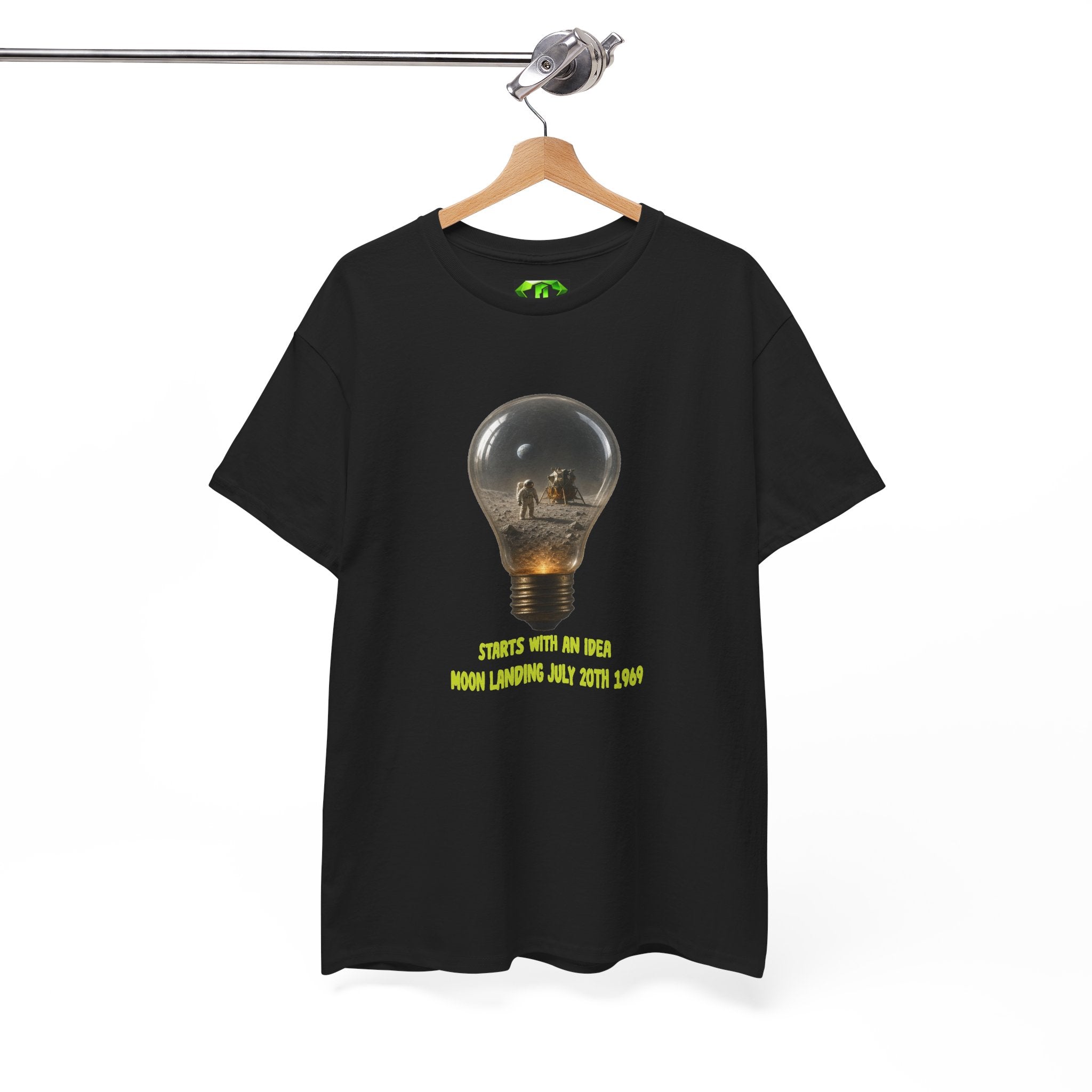 Moon Landing Idea - Kryptonite T-Shirt | Moon Landing Lightbulb Graphic Tee