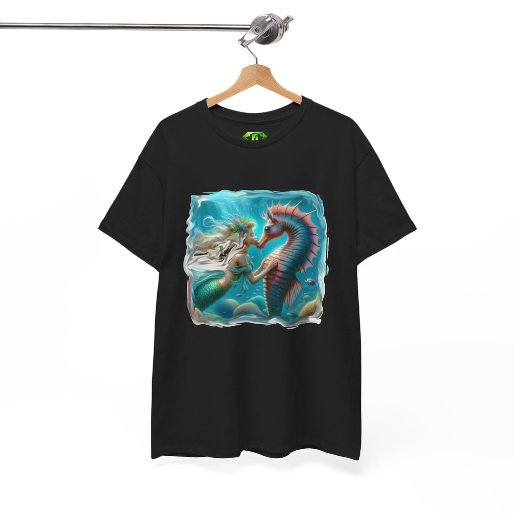 Kissing Seahorse -  Kryptonite T-Shirt | Kryptonite Black Unisex Tee, S-4XL