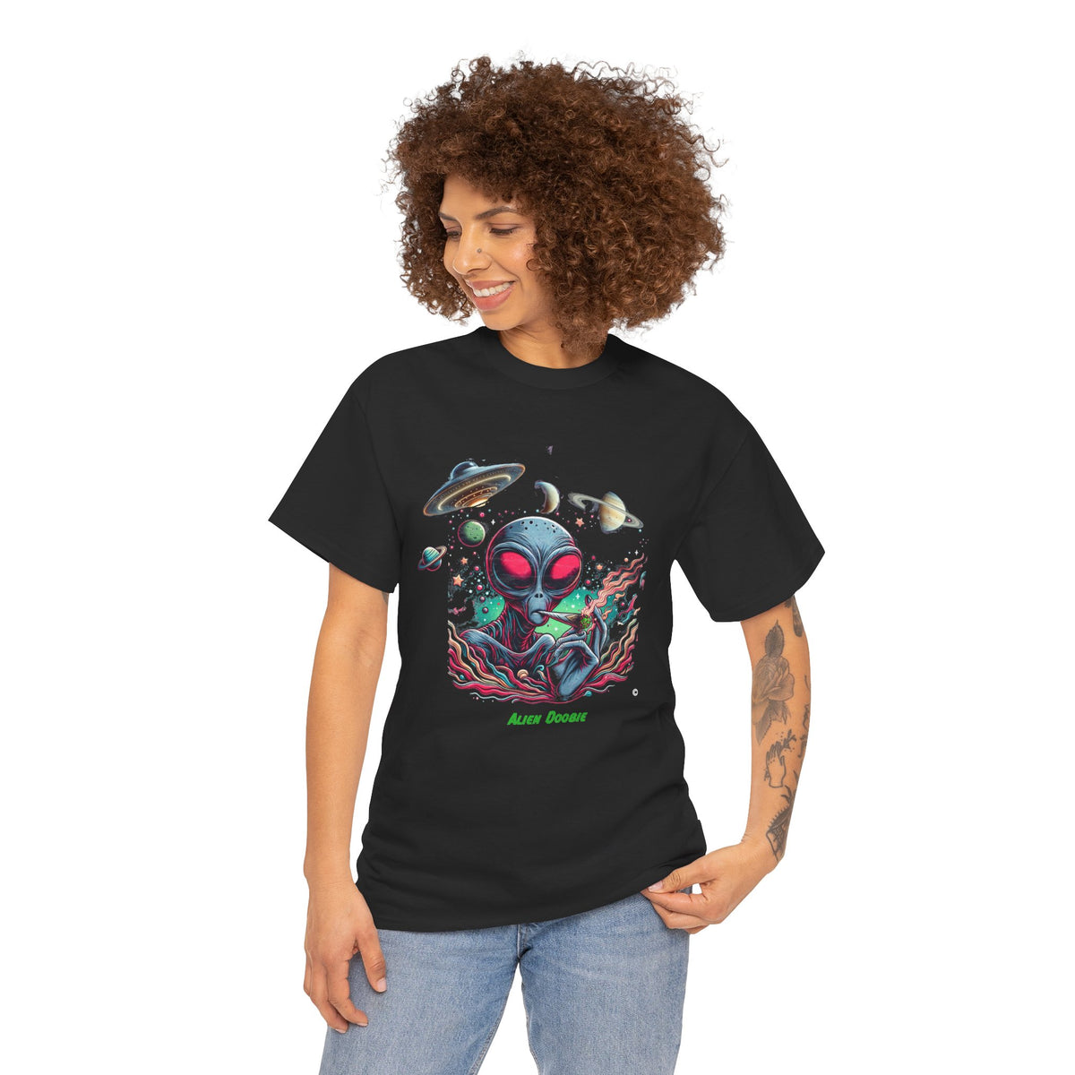 Alien Doobie.  - Kryptonite T-Shirt | Kryptonite Black Unisex Tee, S-4XL