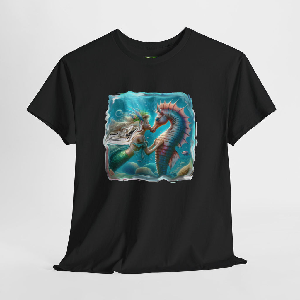 Kissing Seahorse -  Kryptonite T-Shirt | Kryptonite Black Unisex Tee, S-4XL