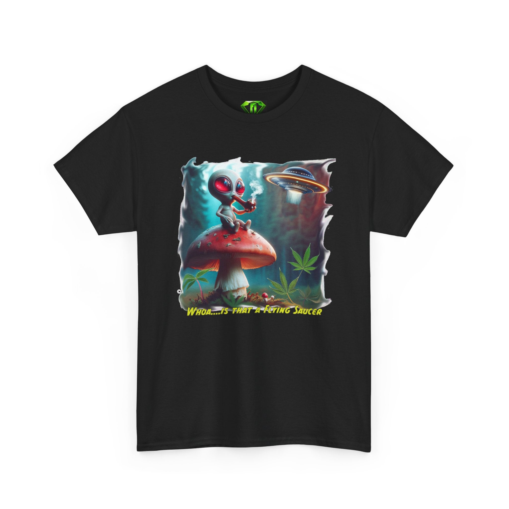 Whoa Flying Saucer  - Kryptonite T-Shirt | Kryptonite Black Unisex Tee, S-4XL