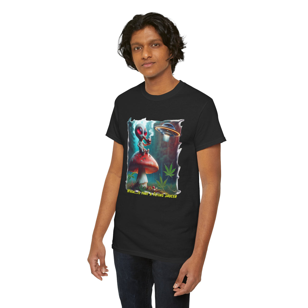 Whoa Flying Saucer  - Kryptonite T-Shirt | Kryptonite Black Unisex Tee, S-4XL