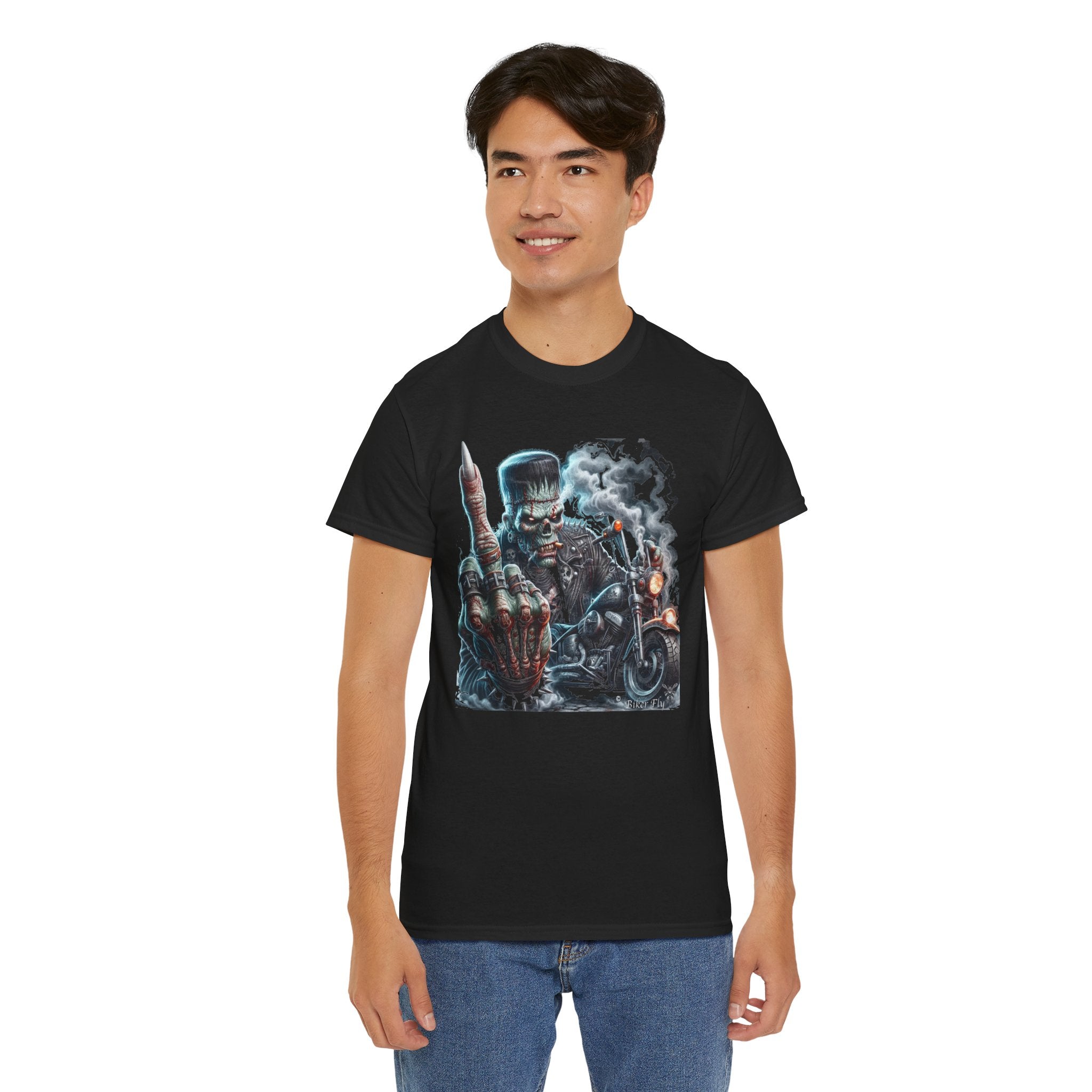 FrankBikerFinger2 -  Kryptonite T-Shirt | Kryptonite Black Unisex Tee, S-4XL