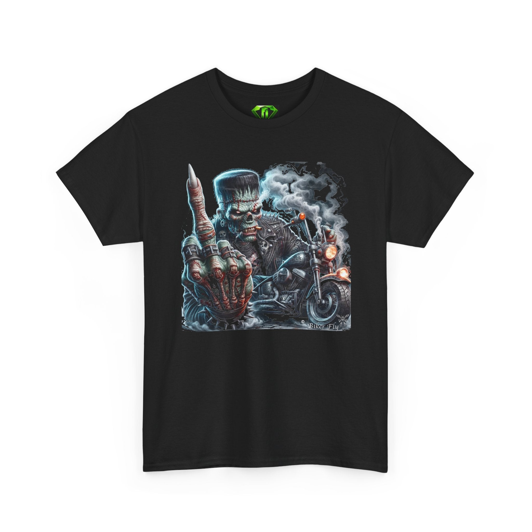 FrankBikerFinger2 -  Kryptonite T-Shirt | Kryptonite Black Unisex Tee, S-4XL