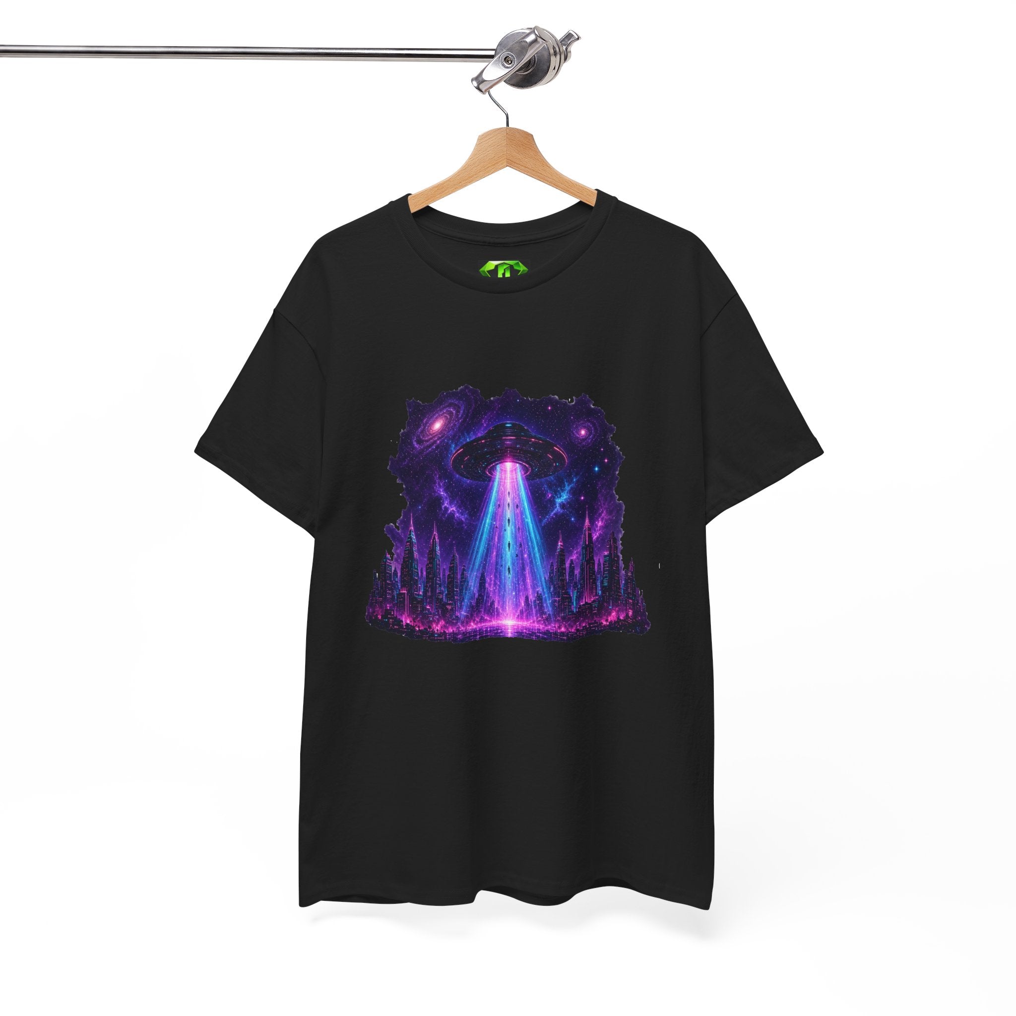 Neon Alien Abductions - Kryptonite T-Shirt | Kryptonite Black Unisex Tee, S-4XL