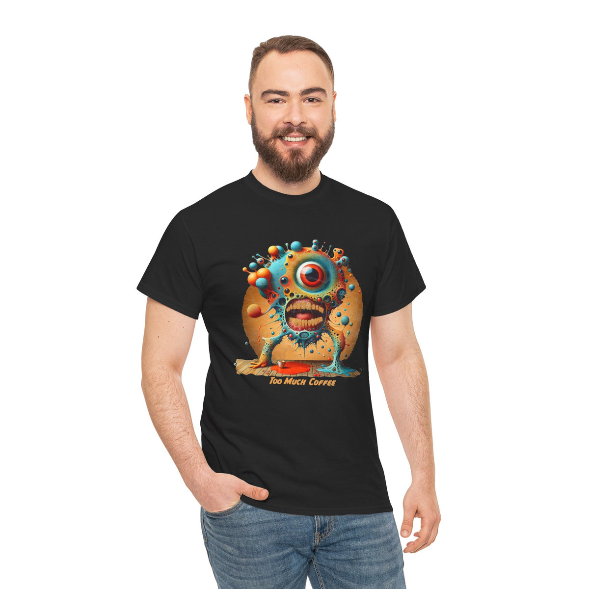 Too much Coffee - Kryptonite T-Shirt | Kryptonite Black Unisex Tee, S-4XL