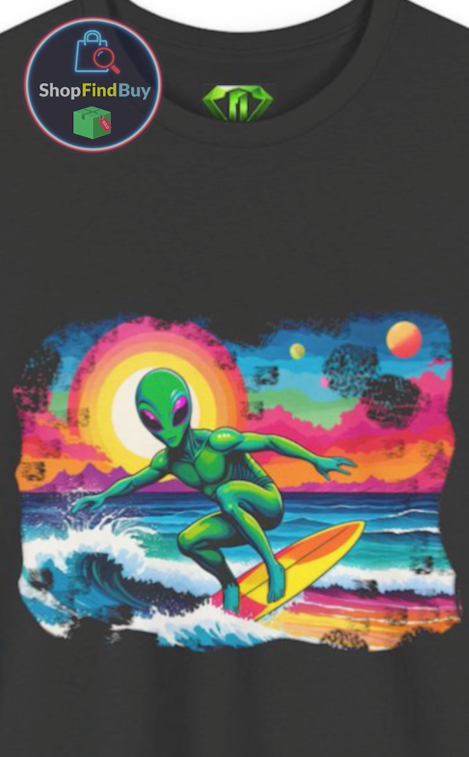 Cosmic Wave - Kryptonite Long Sleeve T-Shirt | Kryptonite Black Unisex Tee, S-4XL