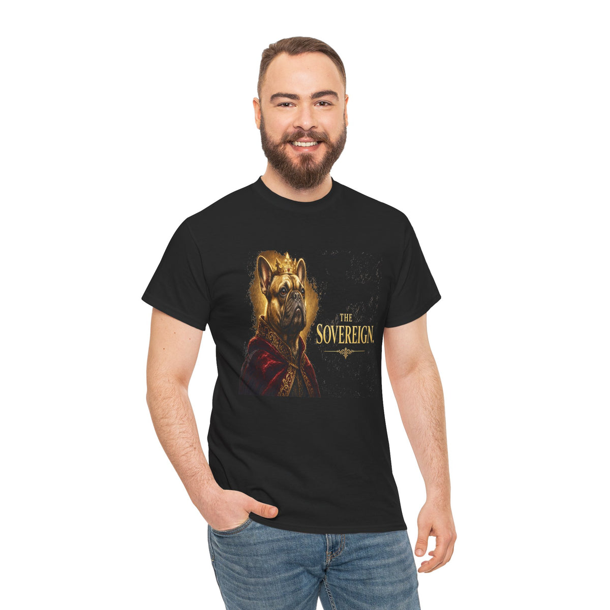 The Sovereign French Bulldog  - Kryptonite T-Shirt | Kryptonite Black Unisex Tee, S-4XL
