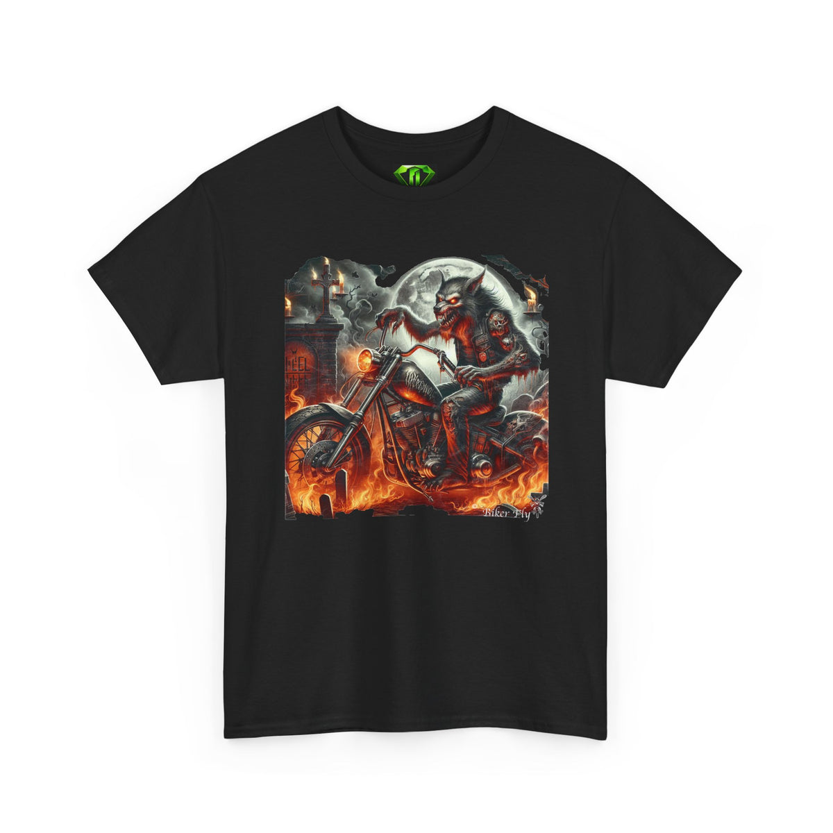 WareWolf Biker 4 - Kryptonite T-Shirt | Kryptonite Black Unisex Tee, S-4XL