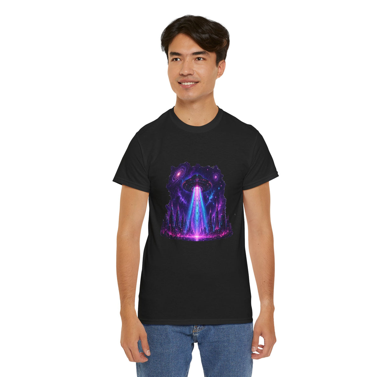 Neon Alien Abductions - Kryptonite T-Shirt | Kryptonite Black Unisex Tee, S-4XL