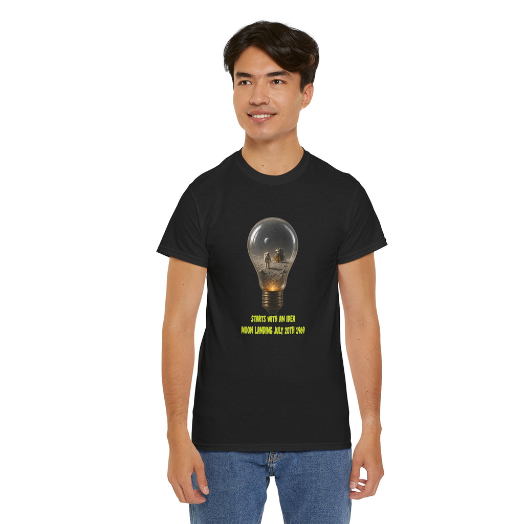 Moon Landing Idea - Kryptonite T-Shirt | Moon Landing Lightbulb Graphic Tee