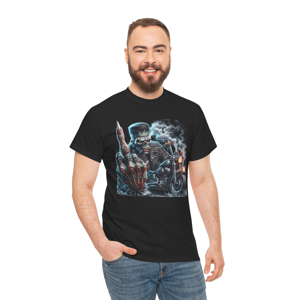 FrankBikerFinger2 -  Kryptonite T-Shirt | Kryptonite Black Unisex Tee, S-4XL