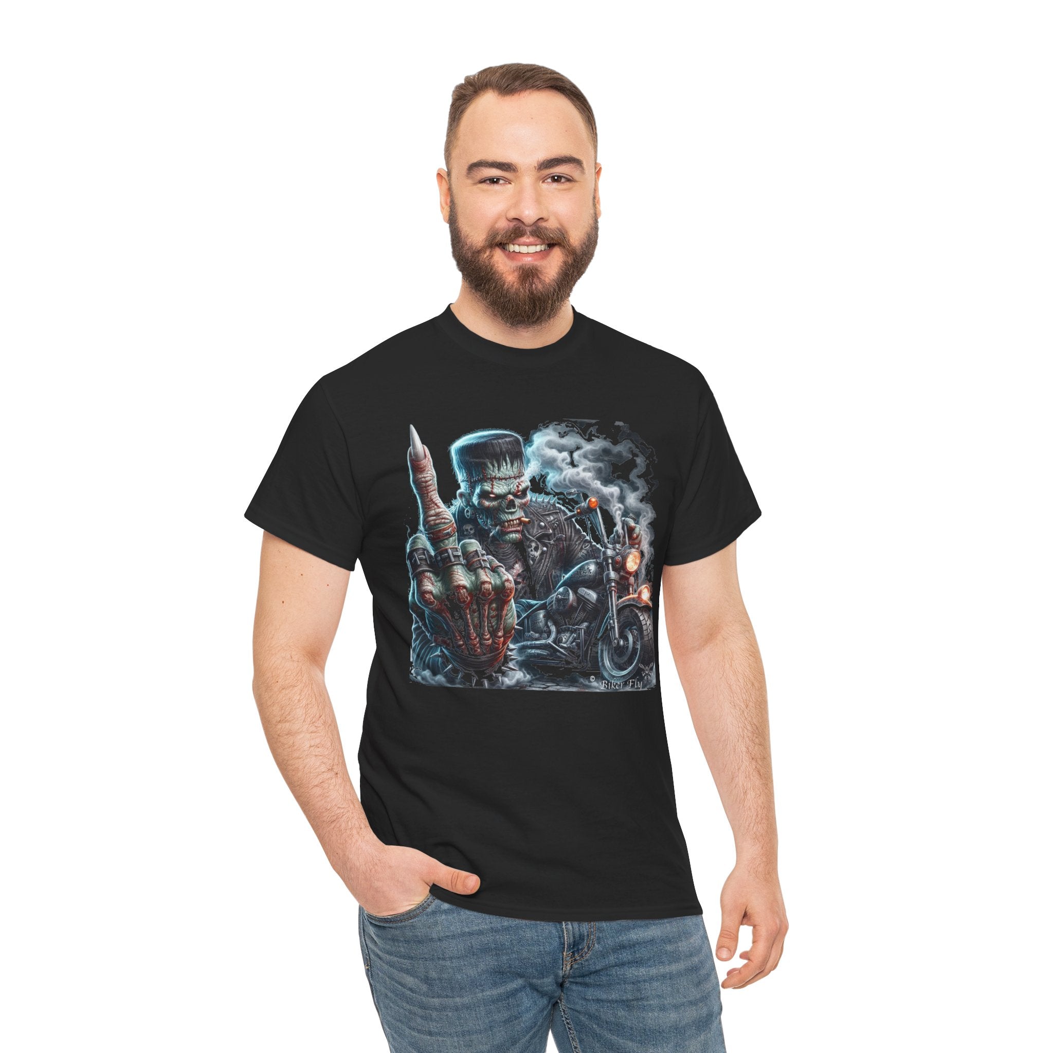FrankBikerFinger2 -  Kryptonite T-Shirt | Kryptonite Black Unisex Tee, S-4XL