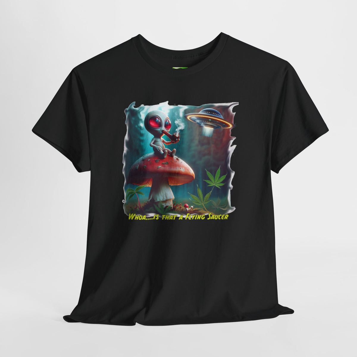 Whoa Flying Saucer  - Kryptonite T-Shirt | Kryptonite Black Unisex Tee, S-4XL