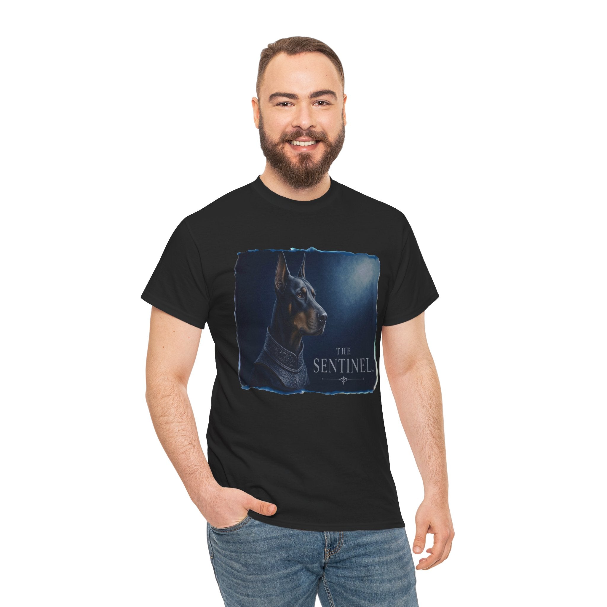The Sentinel - Doberman -Kryptonite T-Shirt | Kryptonite Black Unisex Tee, S-4XL