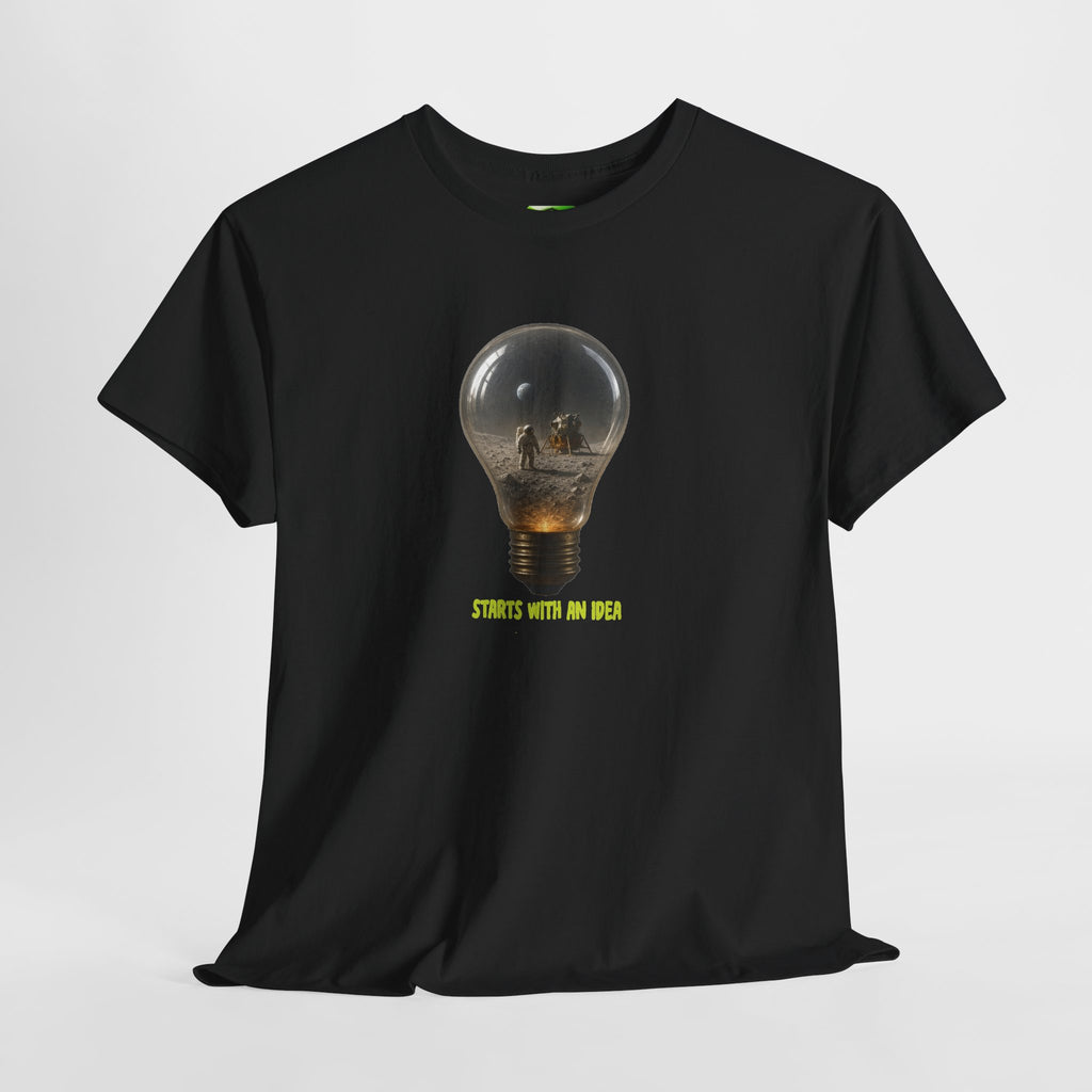 Starts With an Idea - Kryptonite T-Shirt | Moon Landing Lightbulb Graphic Tee
