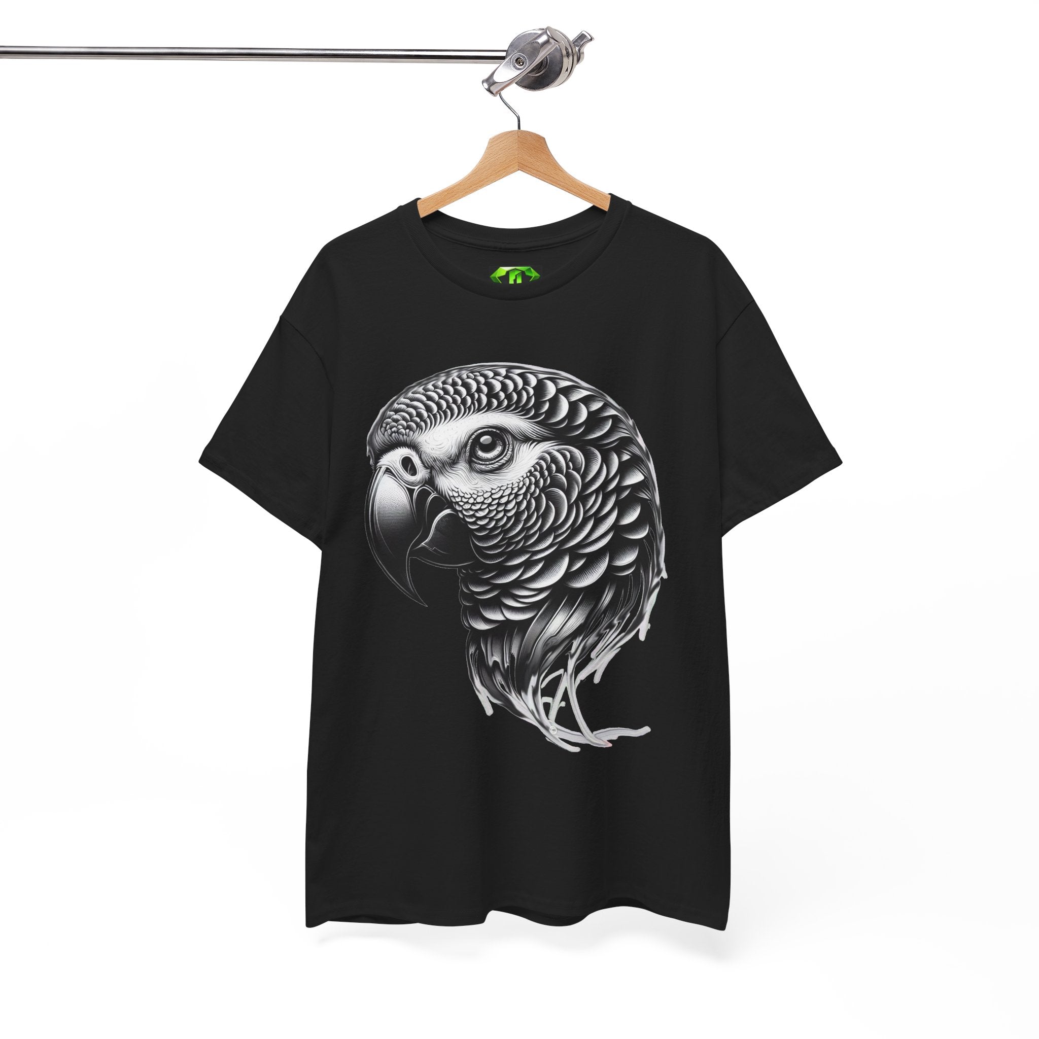 African Grey -  Kryptonite T-Shirt | Kryptonite Black Unisex Tee, S-4XL