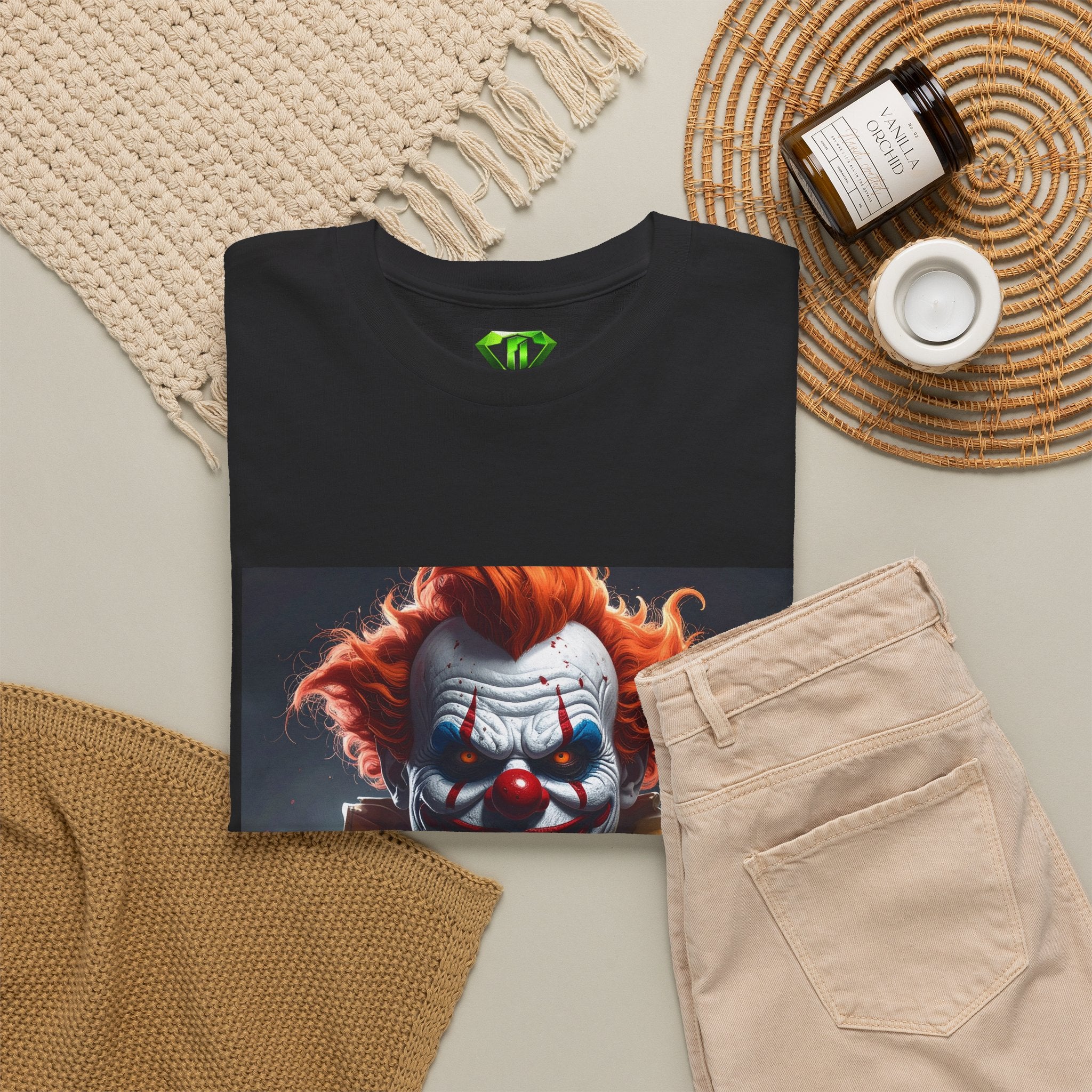 Grinning Evil Killer Clown - Kryptonite T-Shirt | Kryptonite Black Unisex Tee, S-4XL