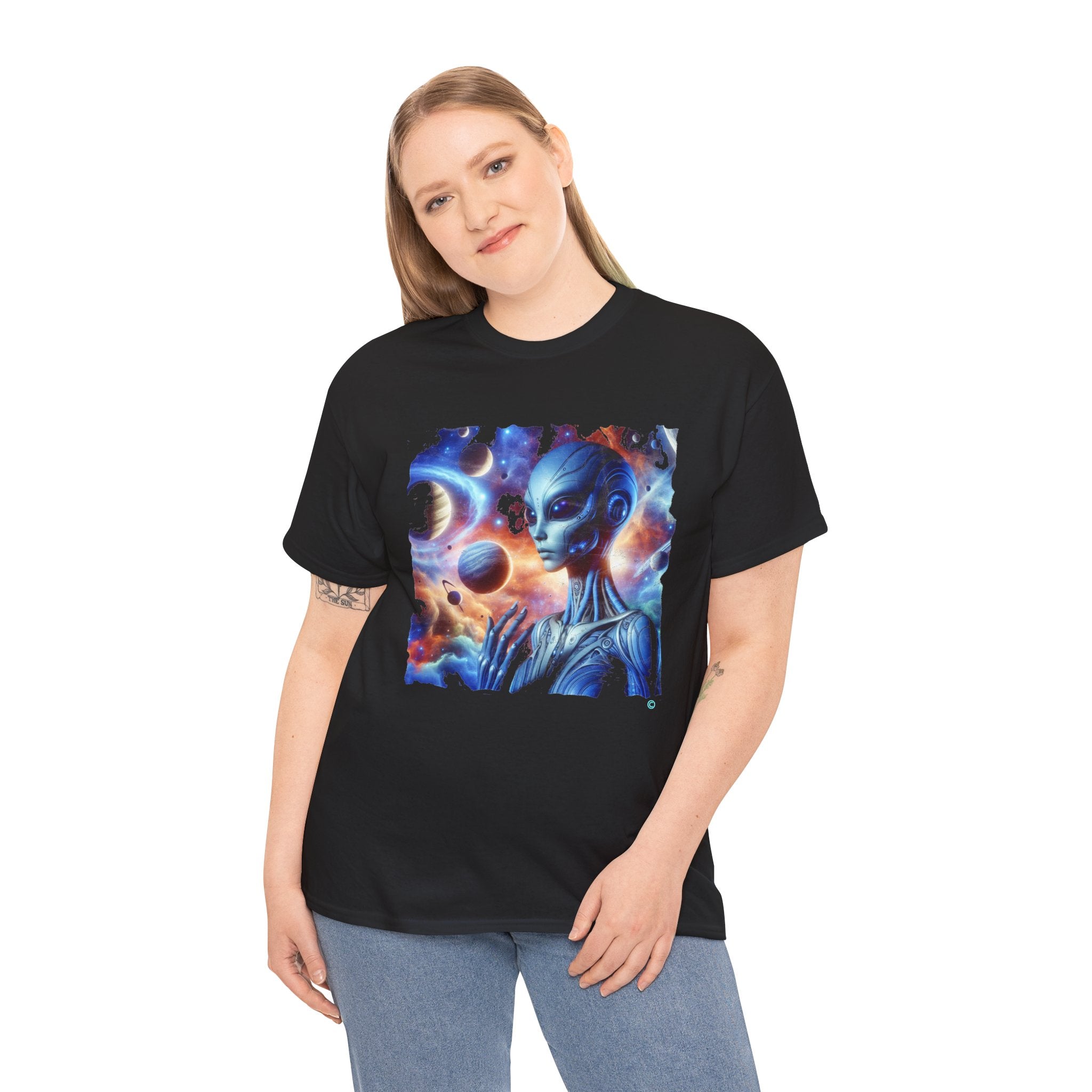 Solar Flare Female Alien - Kryptonite T-Shirt | Kryptonite Black Unisex Tee, S-4XL