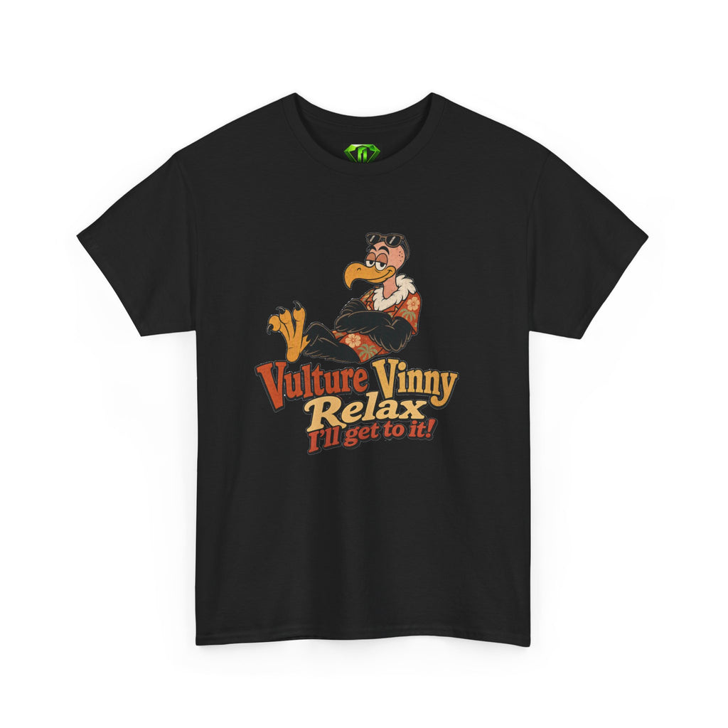 Vulture Vinny Relax - Kryptonite T-Shirt | Kryptonite Black Unisex Tee, S-4XL