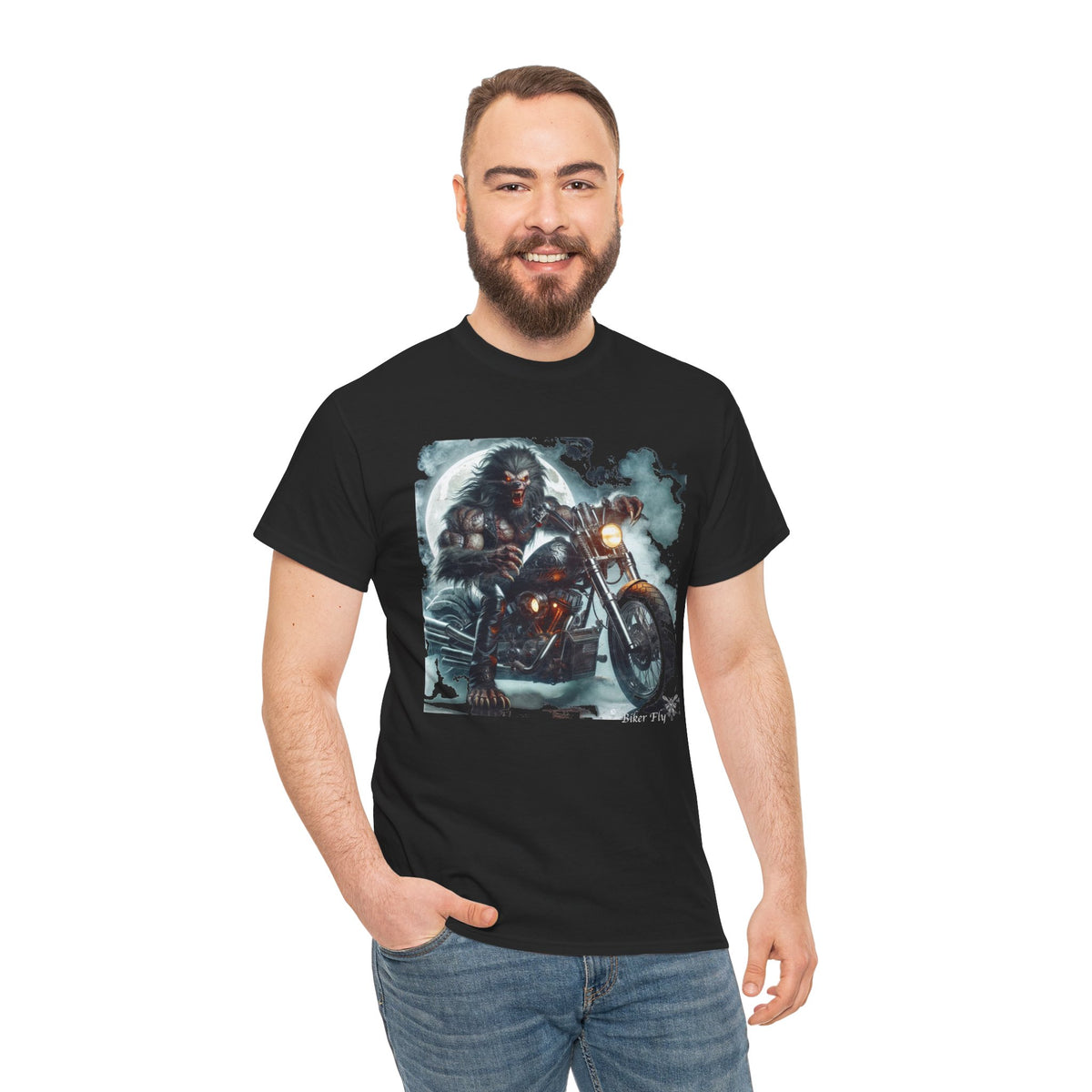 WareWolf Biker 3 - Kryptonite T-Shirt | Kryptonite Black Unisex Tee, S-4XL