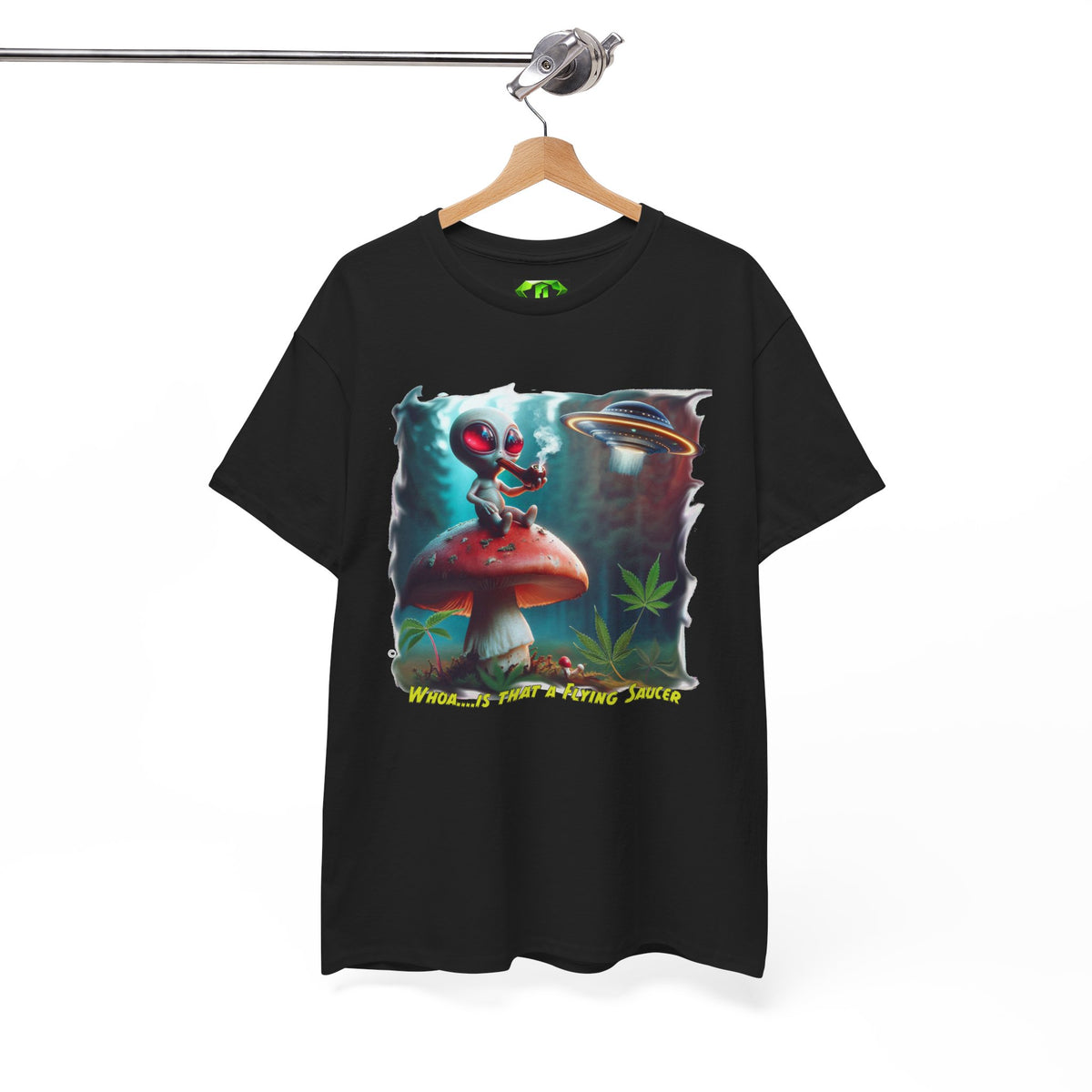 Whoa Flying Saucer  - Kryptonite T-Shirt | Kryptonite Black Unisex Tee, S-4XL