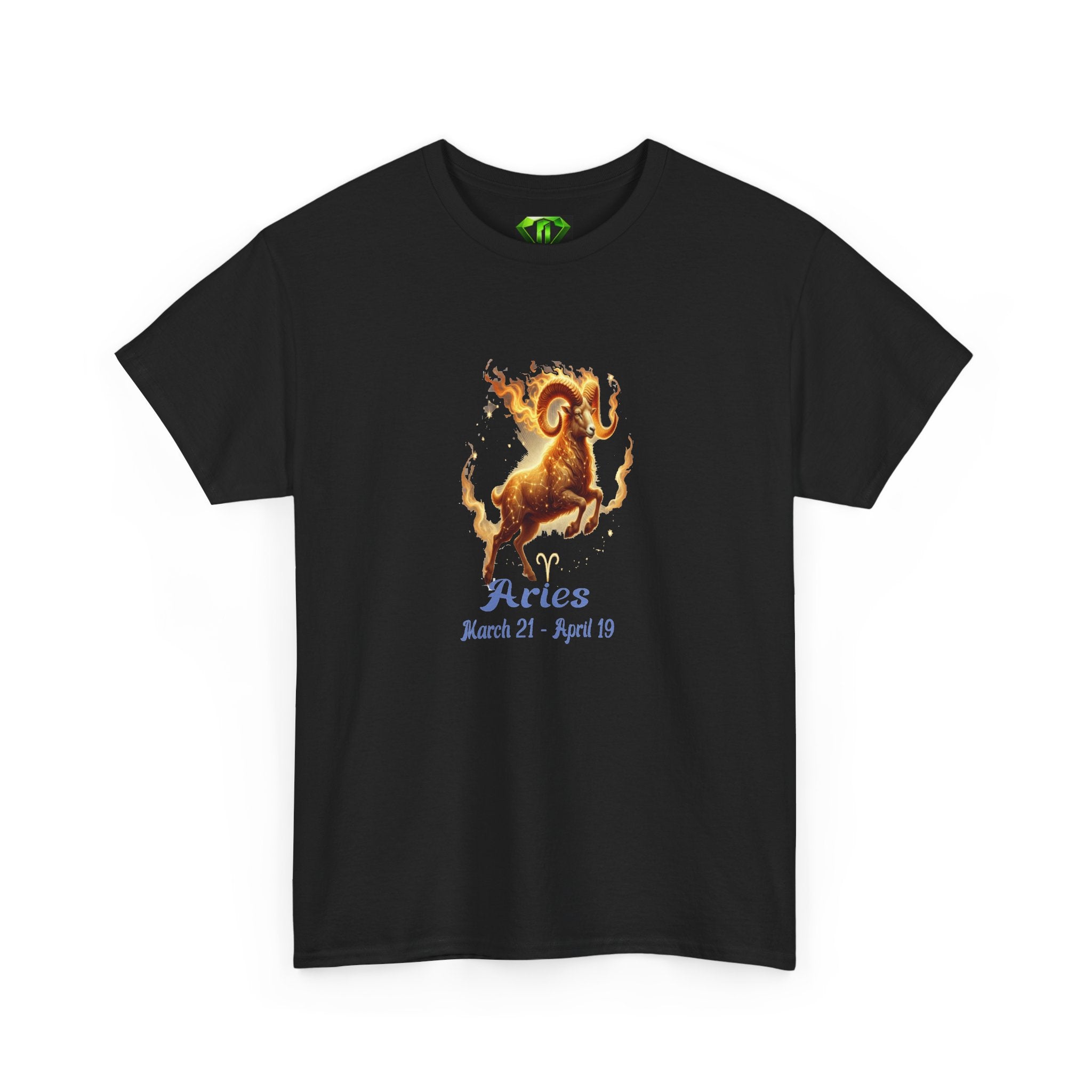 Aries Short Sleeve T-Shirt | Black Unisex t-shirt , 100% Heavy weight Cotton, Small-4XL