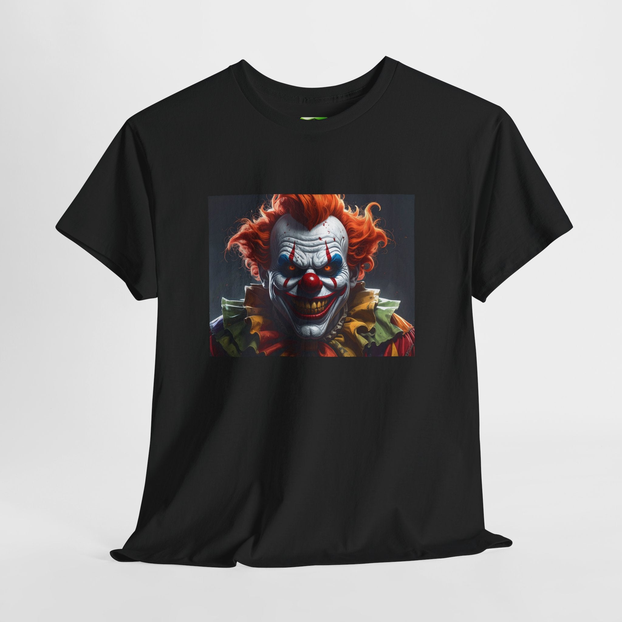 Grinning Evil Killer Clown Horror Gothic T-Shirt | Kryptonite Black Unisex Tee, S-4XL